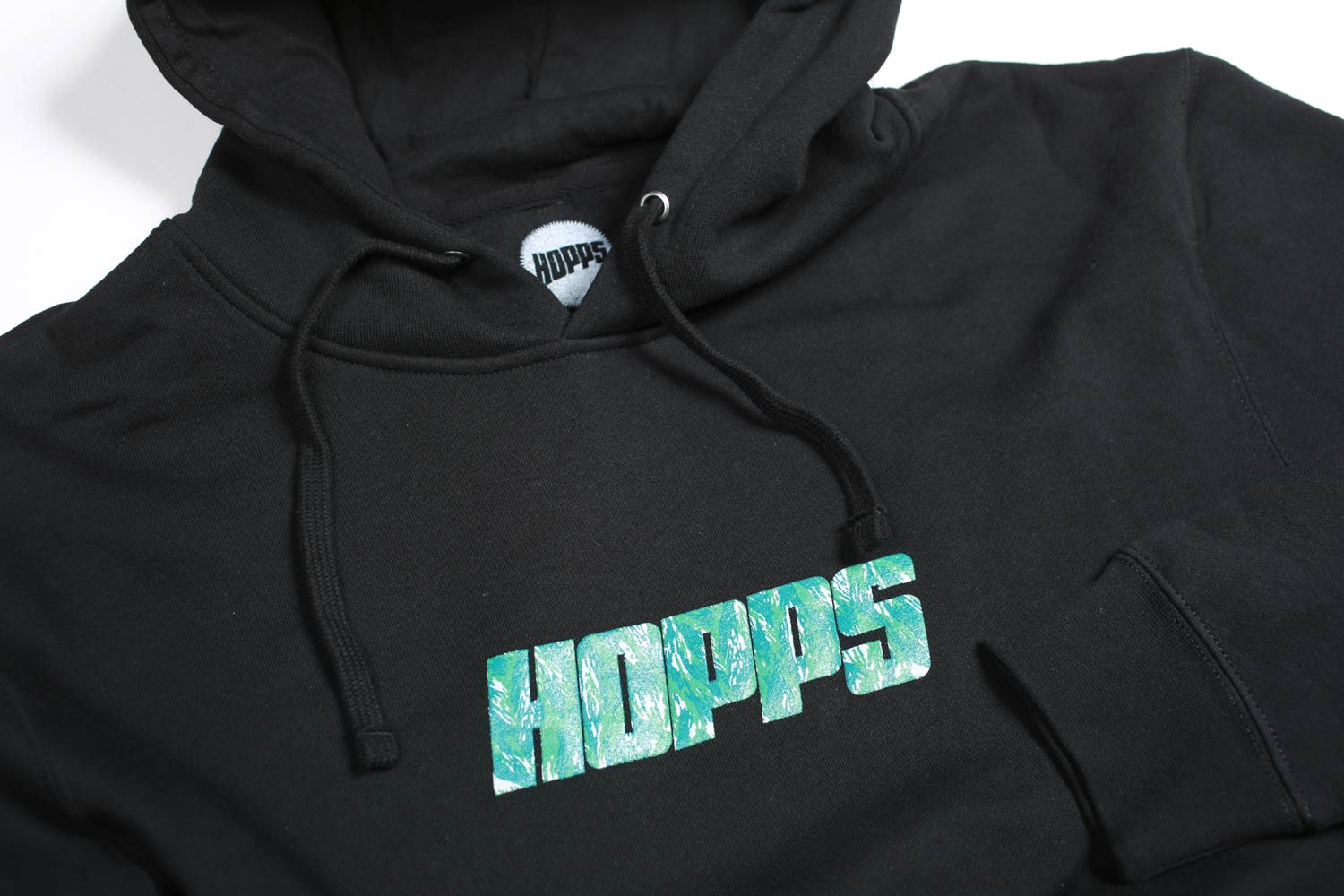 Hopps Tiger Camo Felpa Cappuccio Nera Logo Mimetico