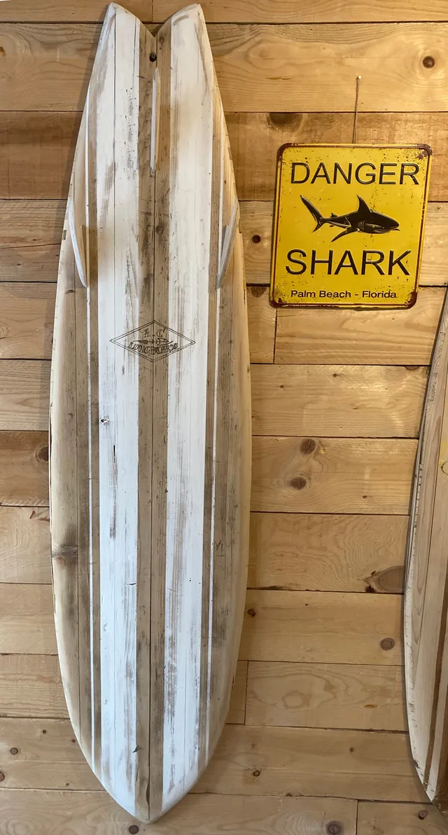 AC Longboards 6' White Line appendiabiti surf legno