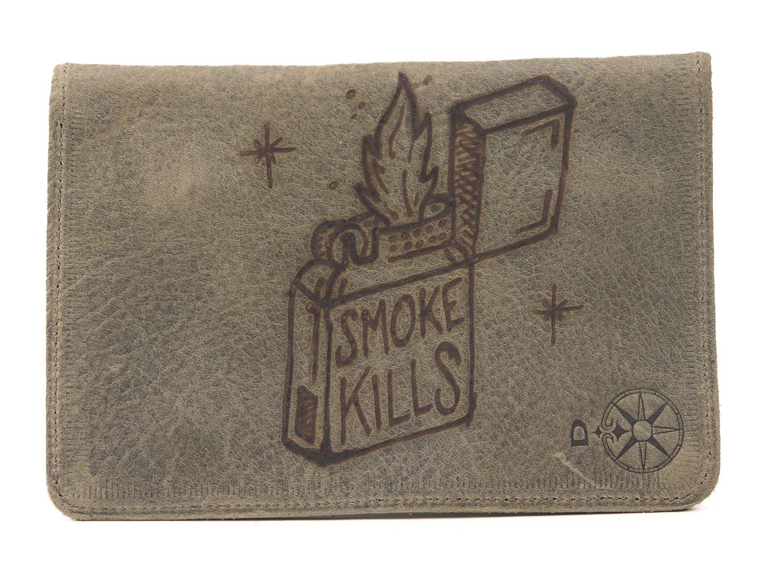 AC Longboards Smoke Kills porta tabacco pelle