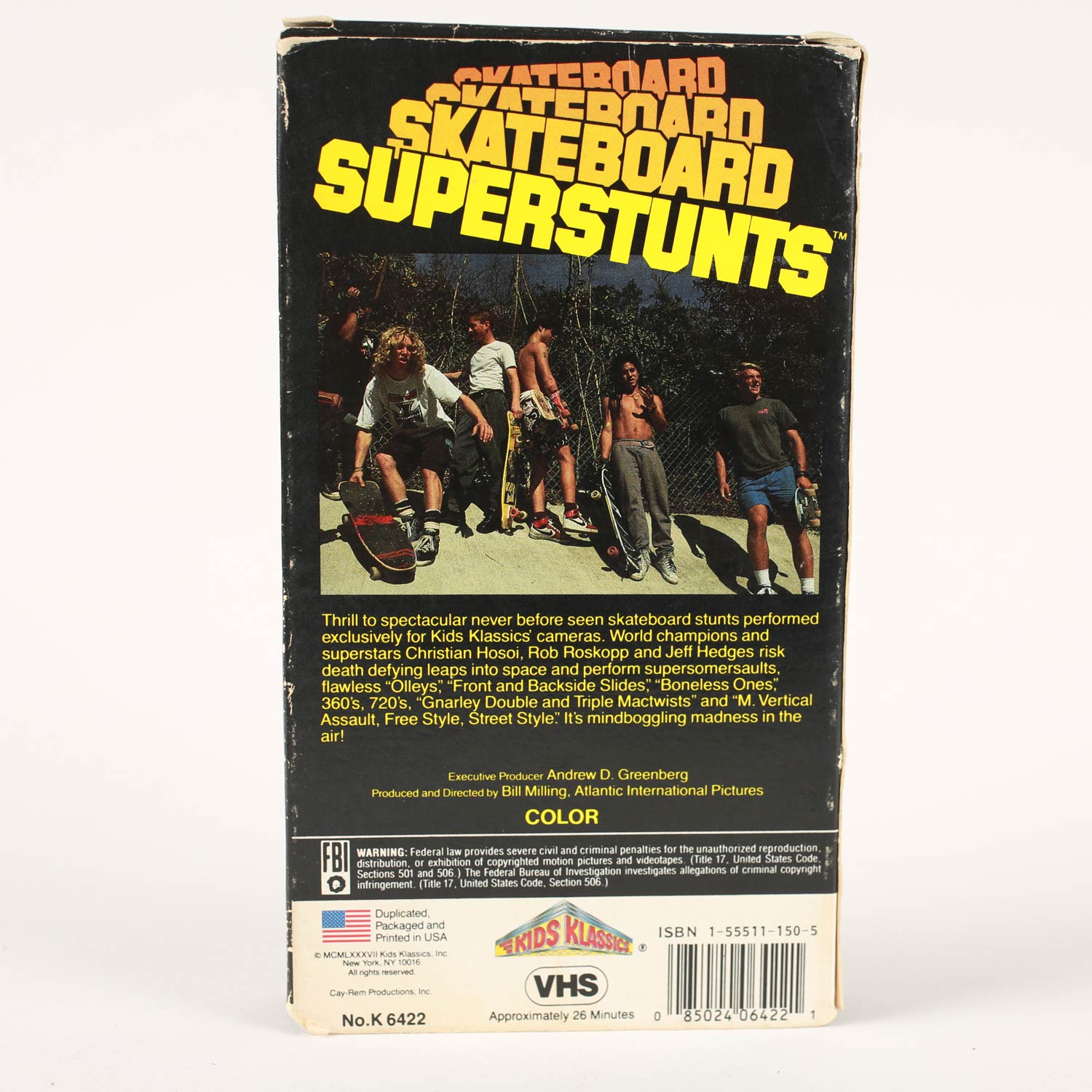 Skateboard Superstunts videocassetta VHS 1987