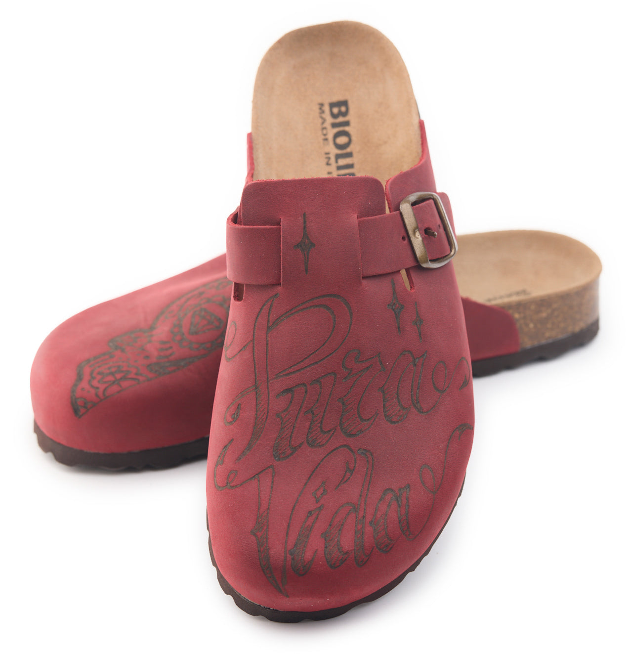 AC Longboards 1900 Garnet Pura Vida sabot pelle pirografato