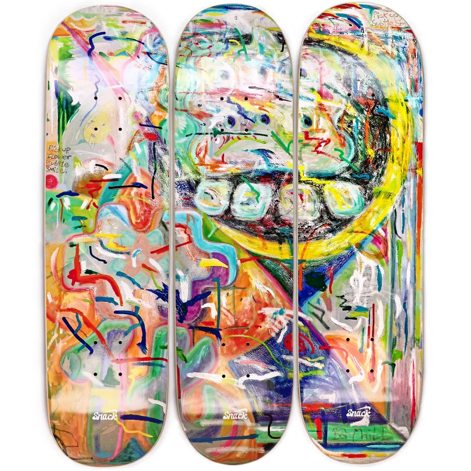 Snack Pick Up Flower set 3 tavole skateboard arte Bay Hill