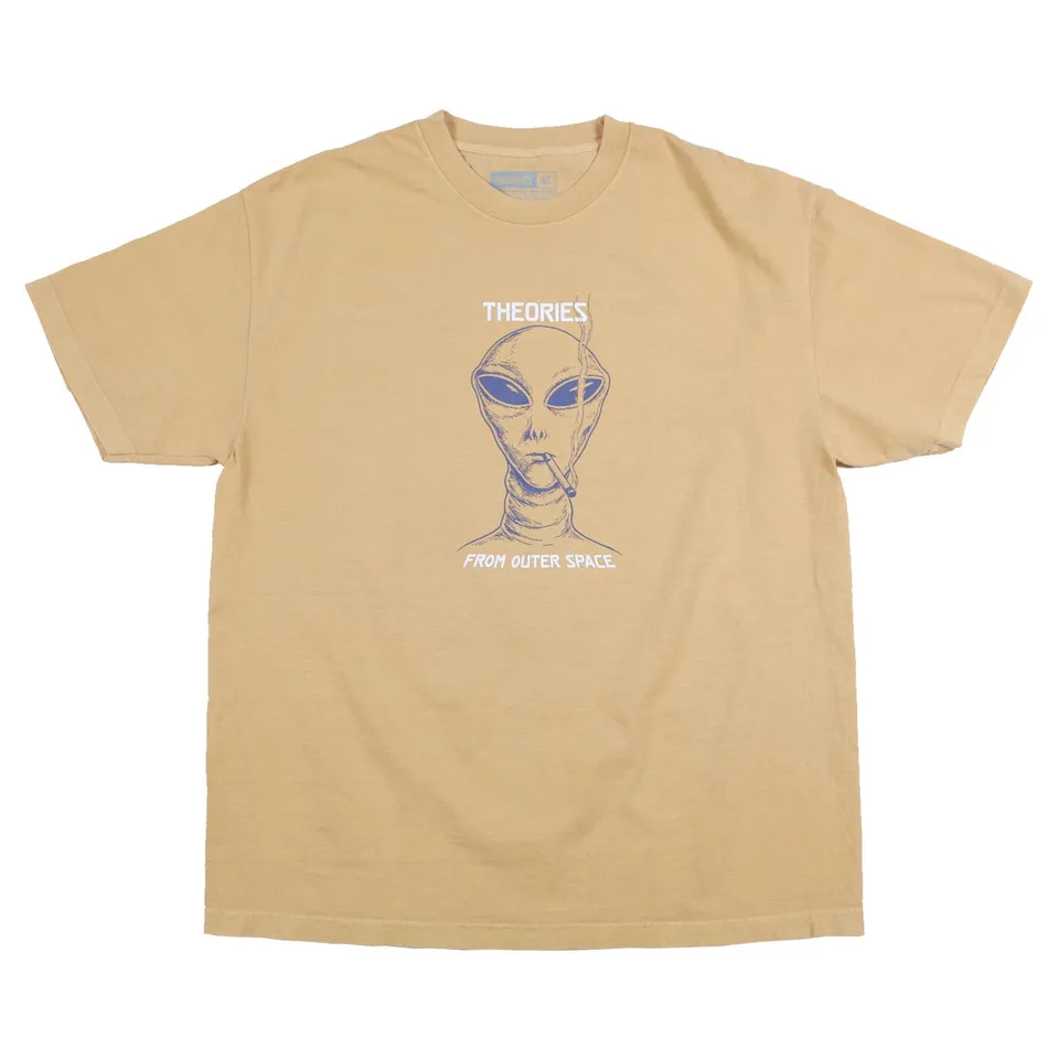Theories Outer Space maglietta mostarda cotone pesante