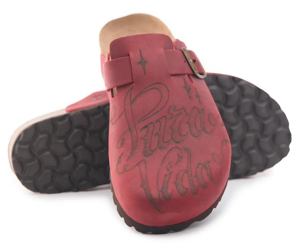 AC Longboards 1900 Garnet Pura Vida sabot pelle pirografato