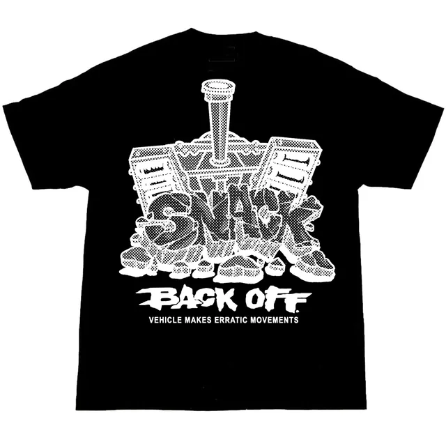 Snack Back Off t-shirt nera cotone