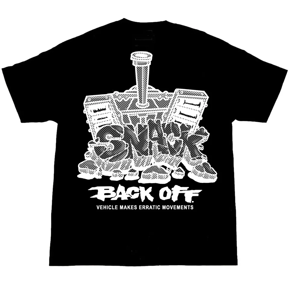 Snack Back Off t-shirt nera cotone