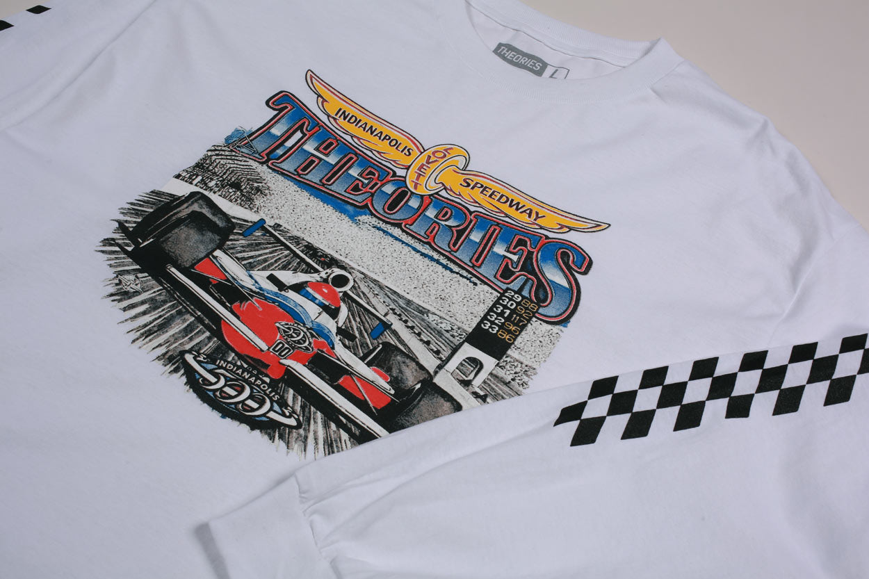 Theories Speedway maglia manica lunga bianca cotone
