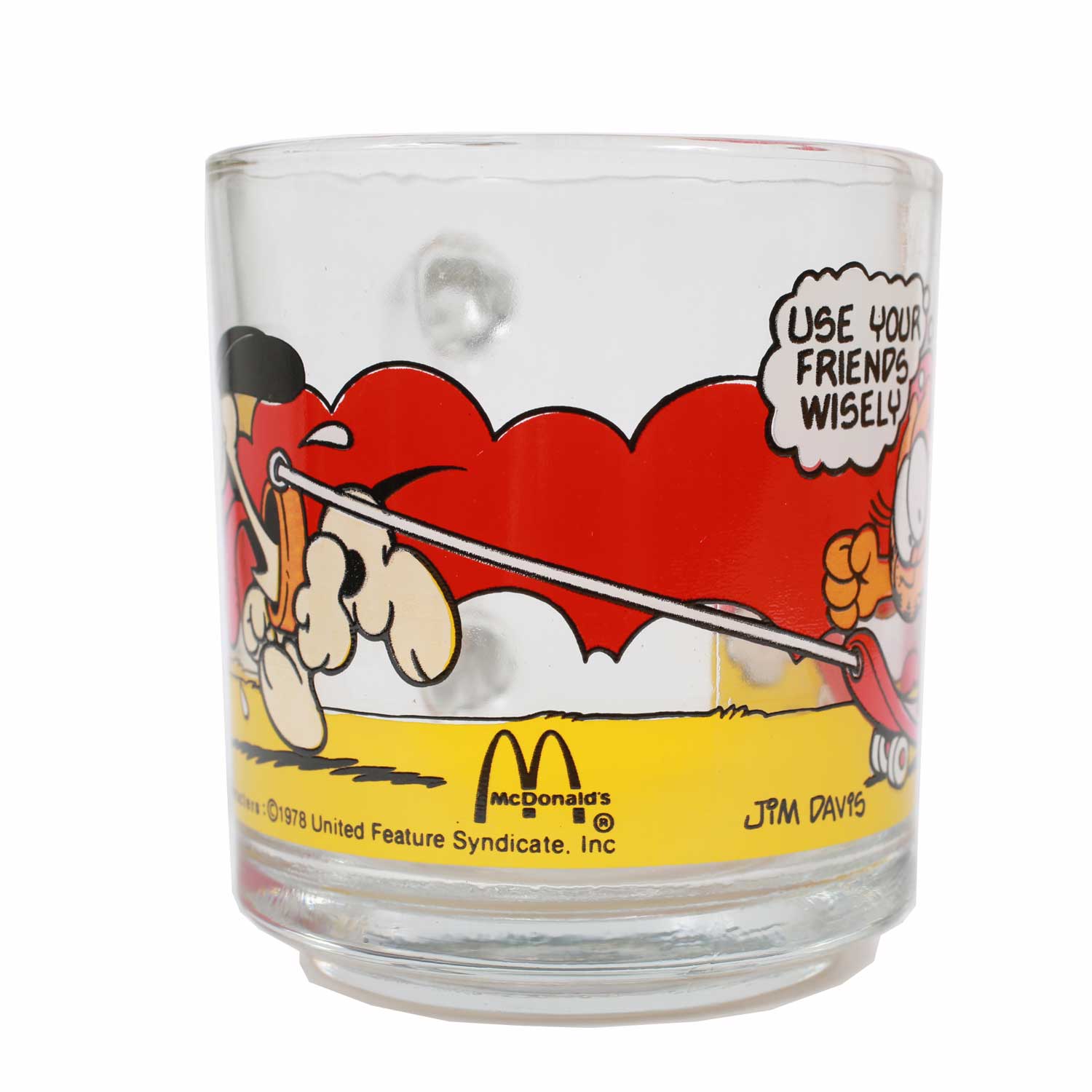 Garfield Use Friends Wisely tazza vetro 1978