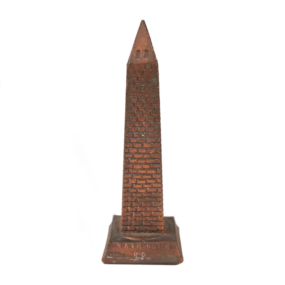 Washington Monument termometro souvenir bronzo vintage