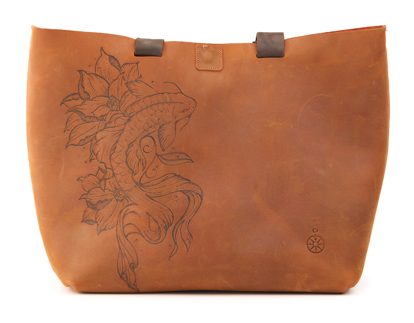 AC Longboards Carpa Koi borsa shopper pelle arancione