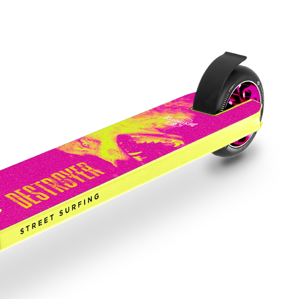 Street Surfing Destroyer Mad Wolf monopattino stunt giallo 100 mm