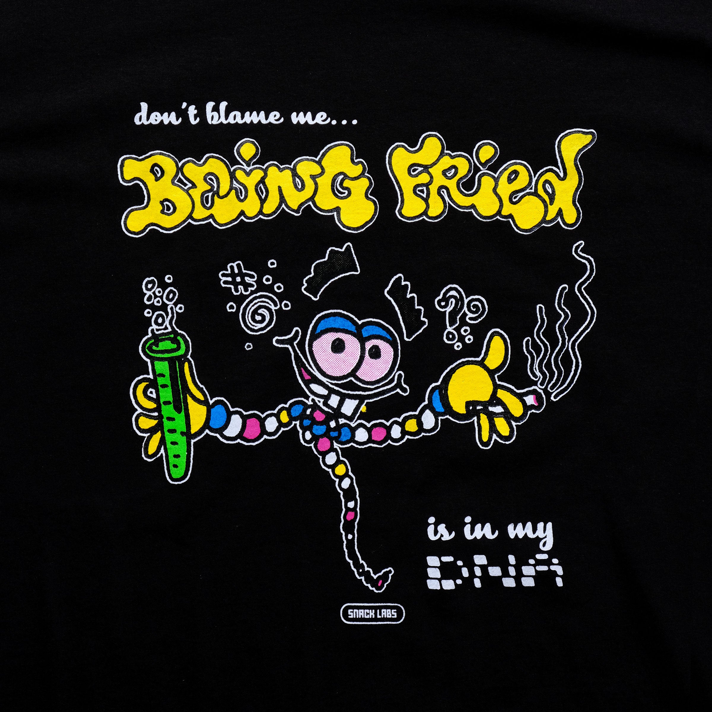 Snack DNA t-shirt nera cotone