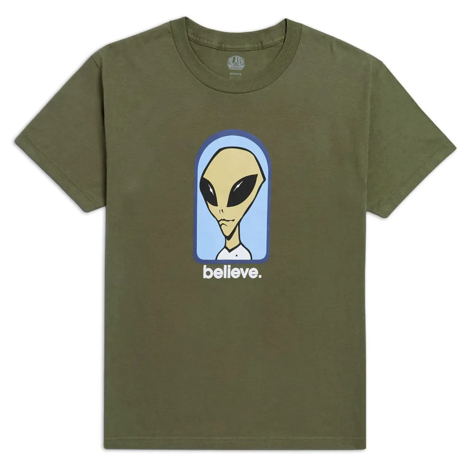 Alien Workshop Believe maglietta verde cotone