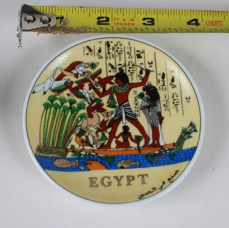 Vassoio souvenir Egitto portagioie ottone nero 10 cm