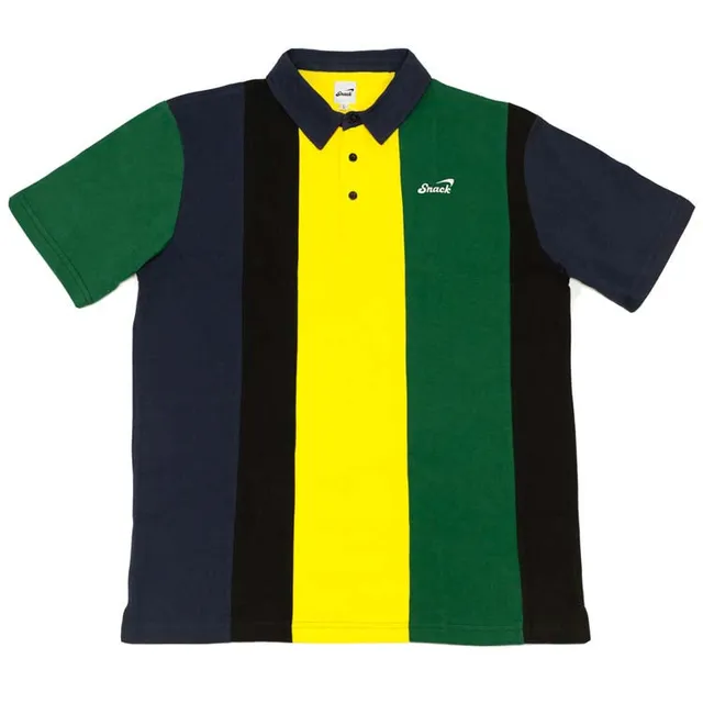 Snack Alive Vertical Stripe polo nero verde cotone