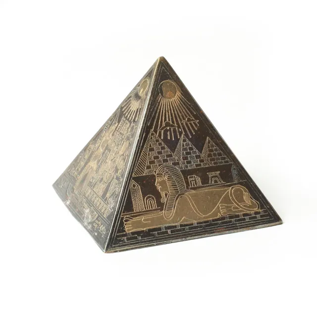 Piramide egizia ottone soprammobile geroglifici 1 pollice