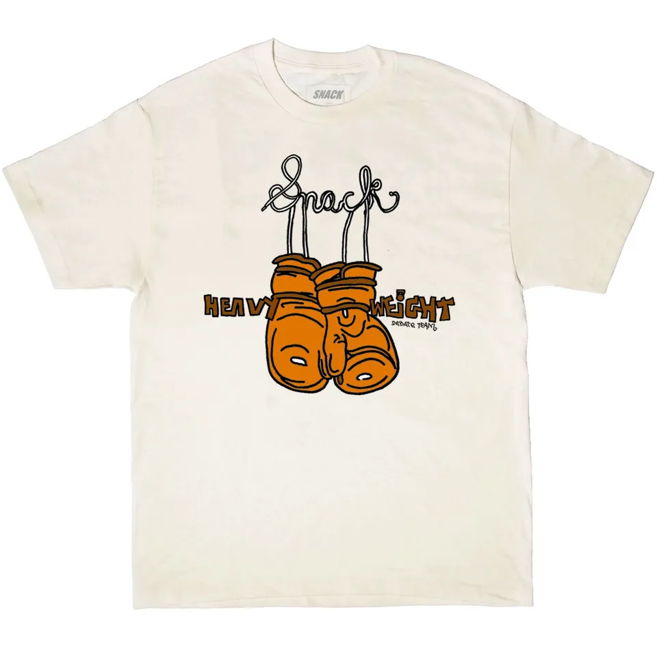 Snack Heavyweight Tee maglietta crema in cotone