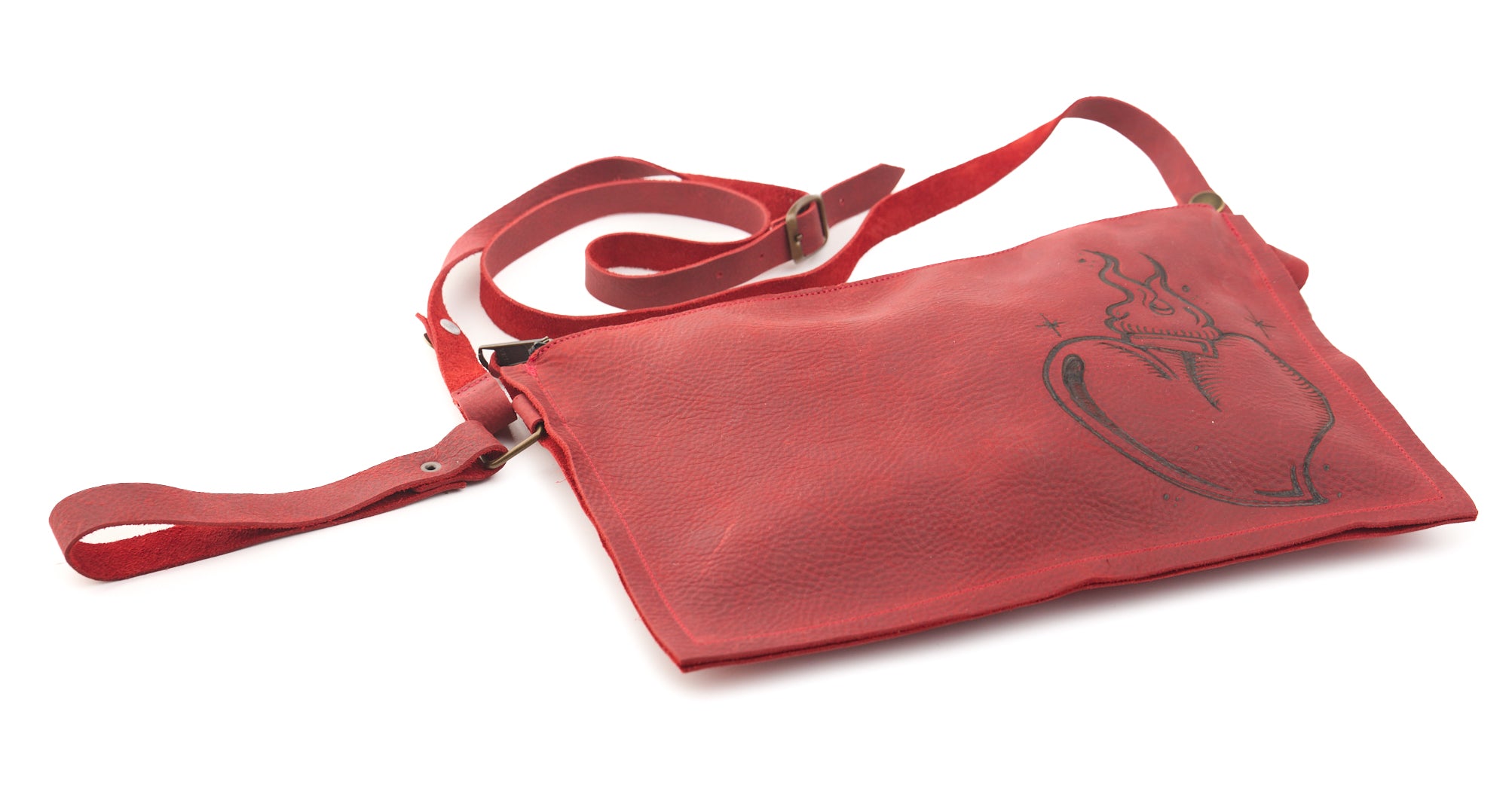 AC Longboards Uzuri Sacro Cuore pochette pelle rossa