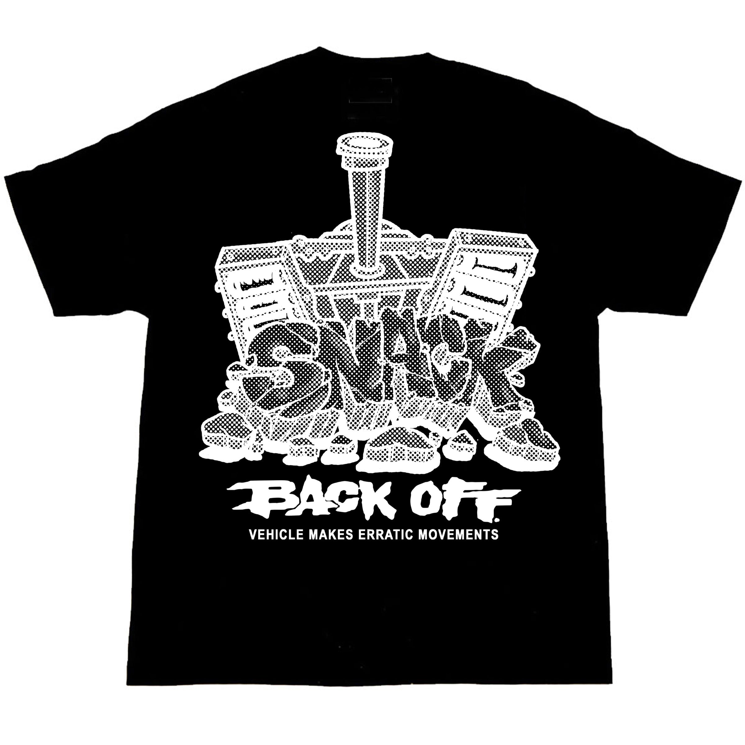 Snack Back Off t-shirt nera cotone