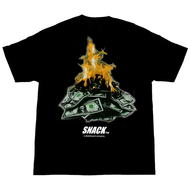 Snack Burning Money maglietta nera cotone L