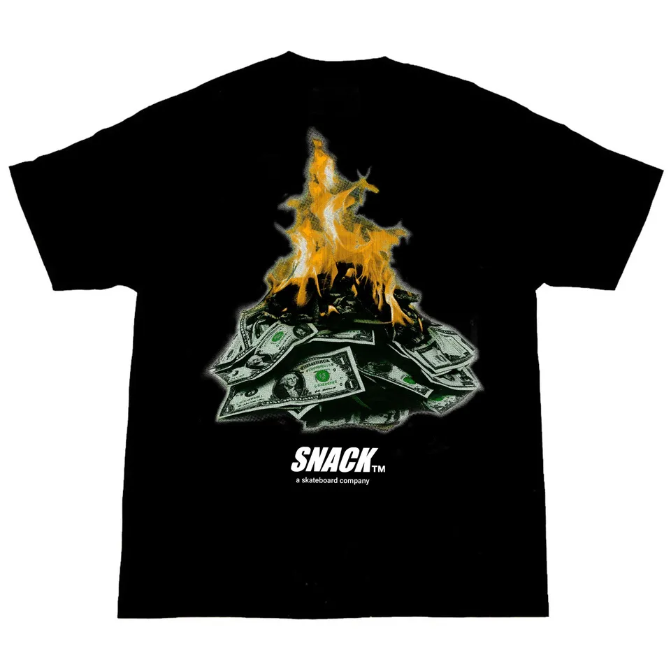 Snack Burning Money maglietta nera cotone L