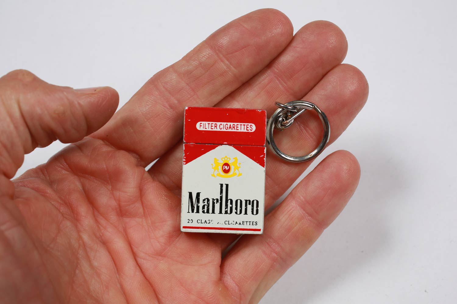 Marlboro accendino portachiavi a butano blu vintage
