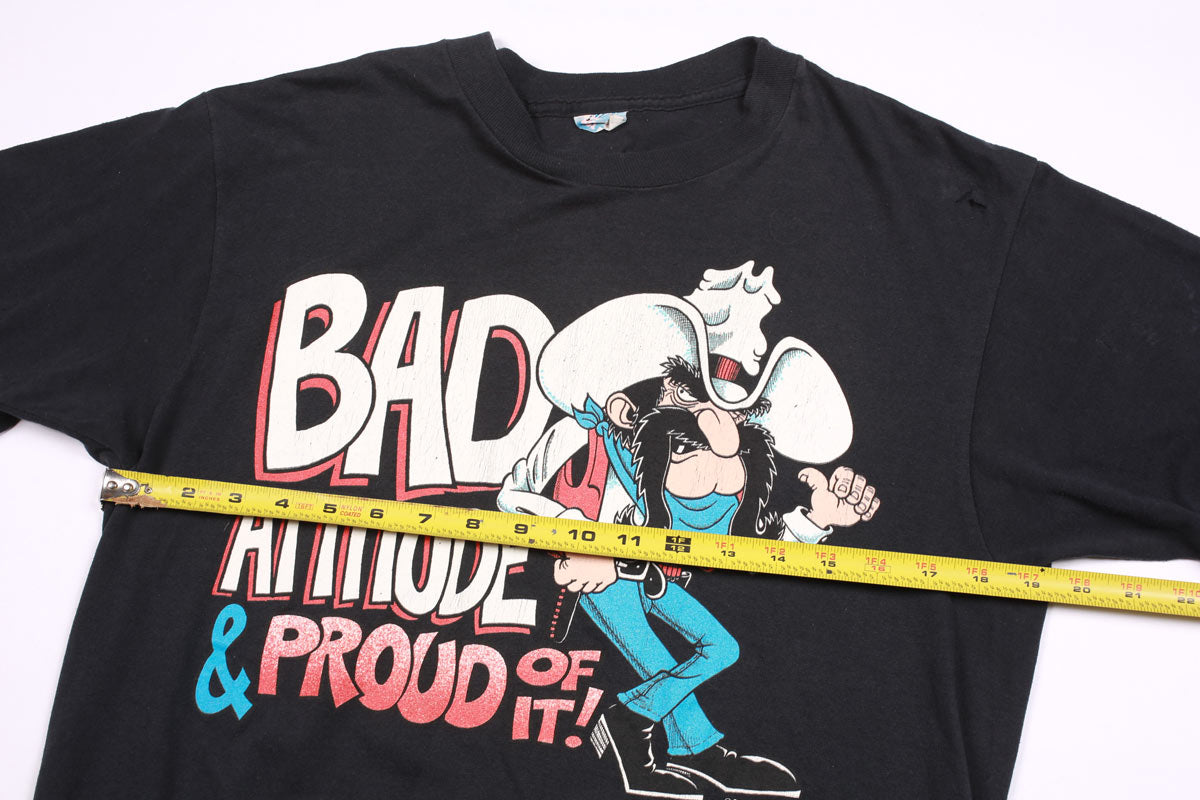 Cowboy Bad Attitude maglietta vintage nera M cotone