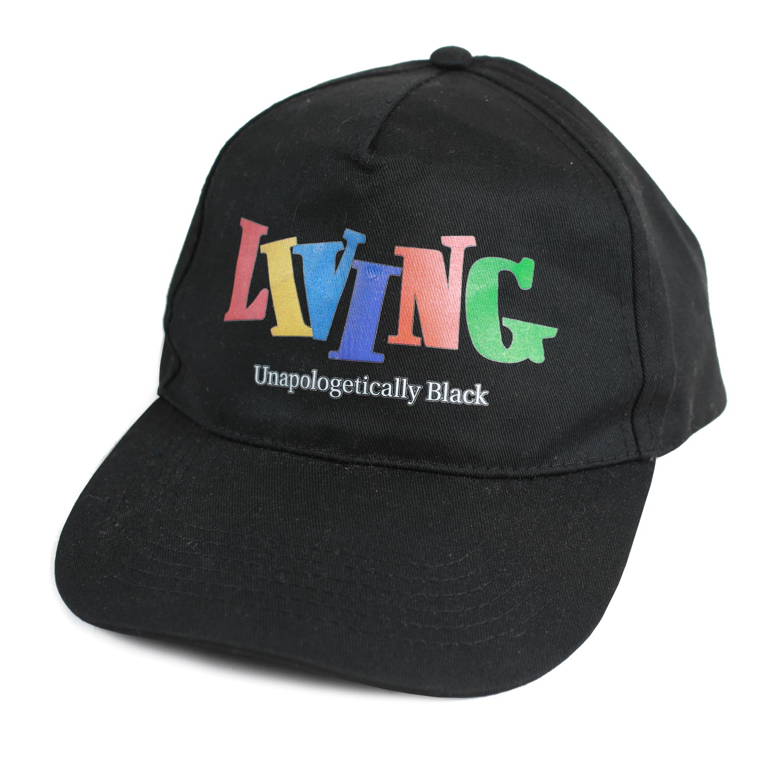 Living Unapologetically Black Dad Cap cappello nero strapback