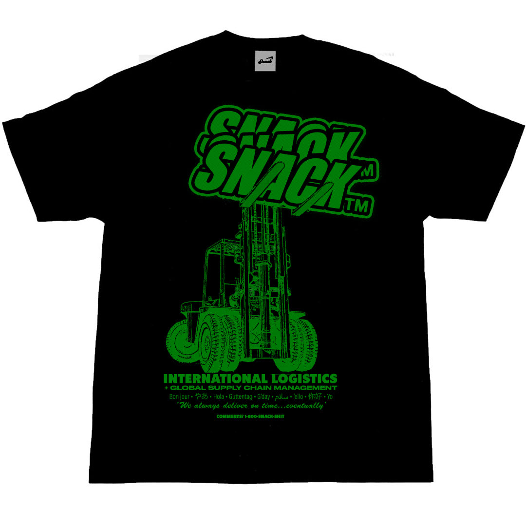 Snack Forklift Certified t-shirt nera pesante oversize