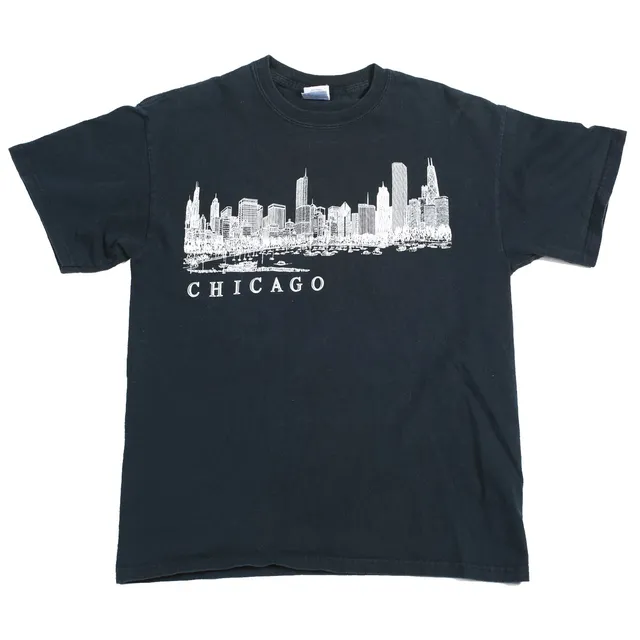 Vintage Chicago Skyline t-shirt nera cotone M