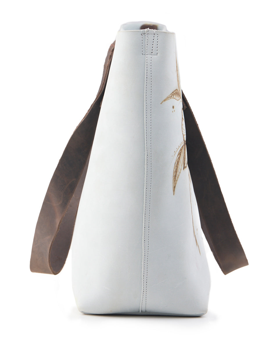 AC Longboards Light Grey Flower borsa pelle floreale