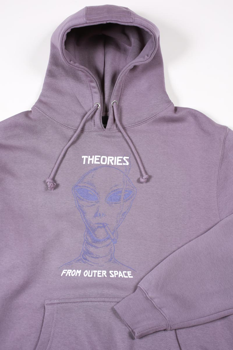 Theories Outer Space felpa con cappuccio lavanda cotone