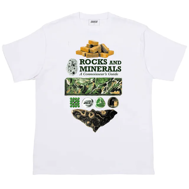 Snack Rocks & Minerals T-Shirt Bianca Cotone