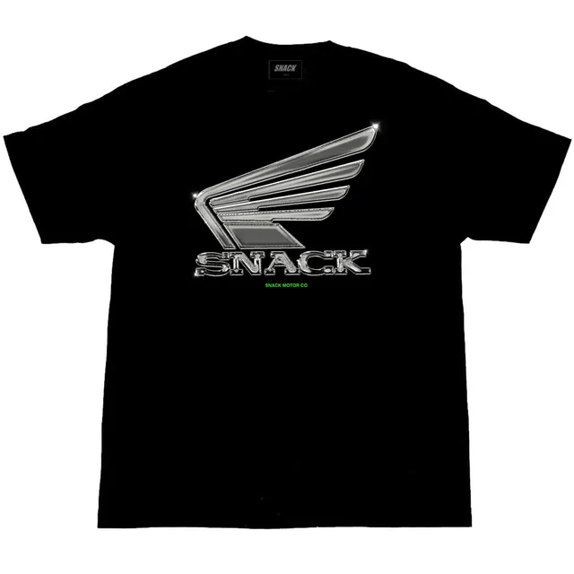 Snack Chrome Wings Tee maglietta nera in cotone