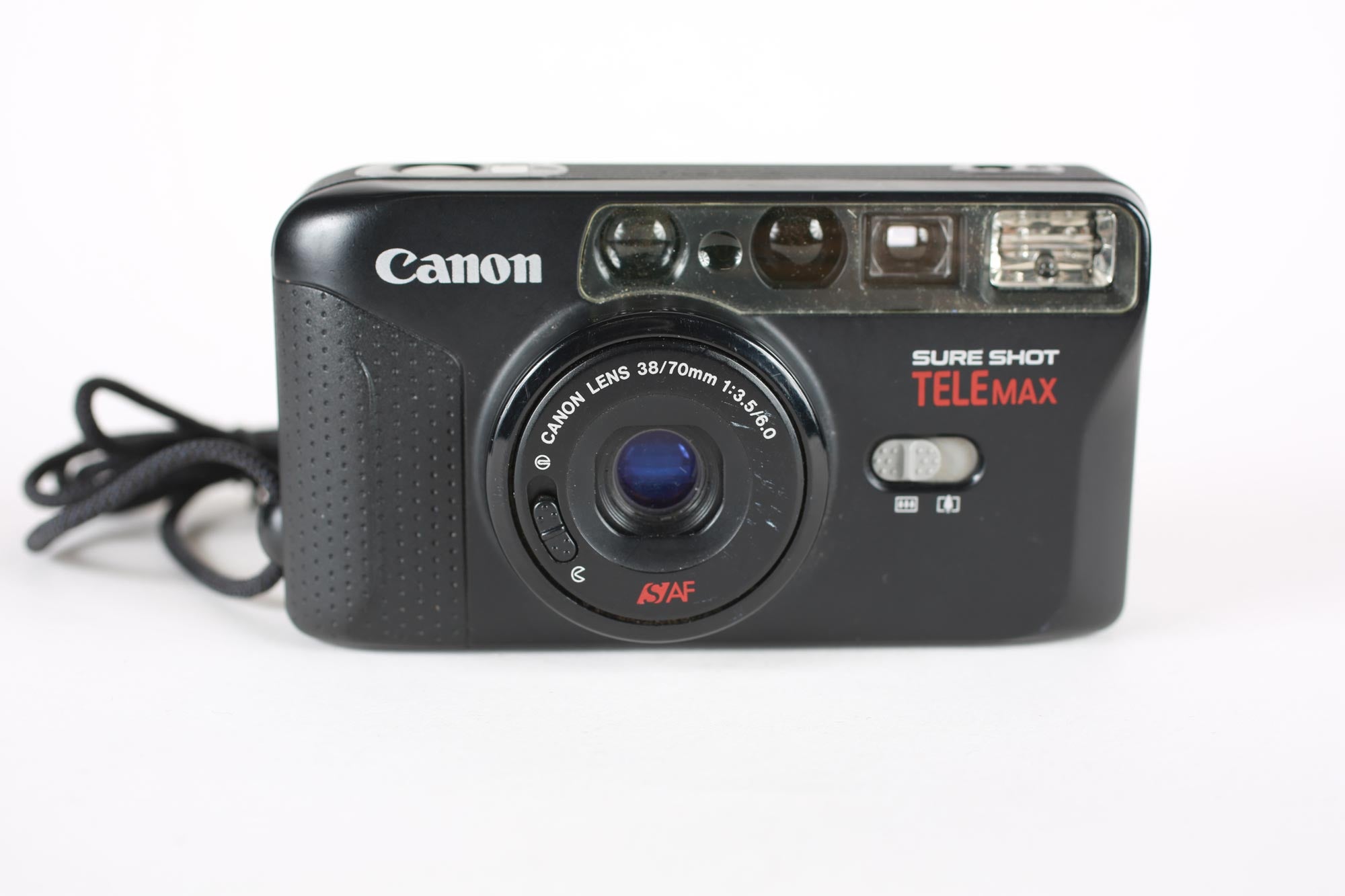 Canon Sure Shot Telemax fotocamera 35mm con custodia morbida