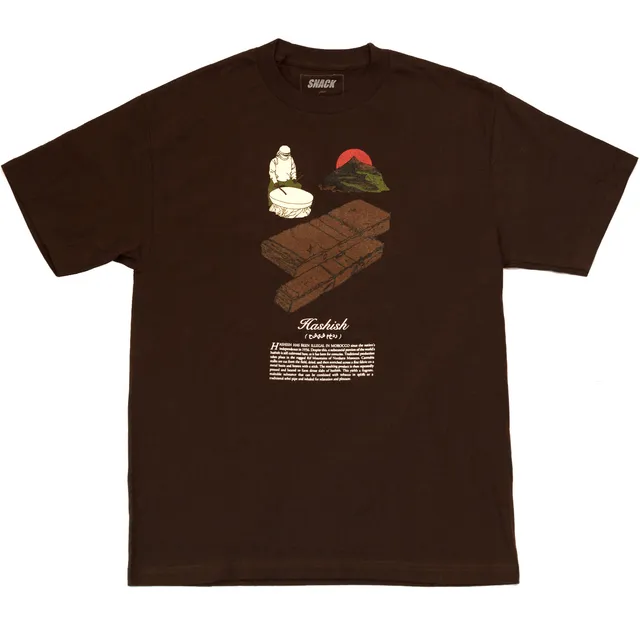 Snack Skateboarding Hashish maglietta marrone cotone