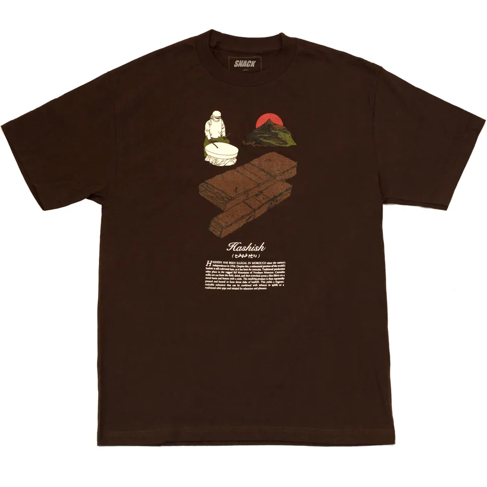 Snack Skateboarding Hashish maglietta marrone cotone