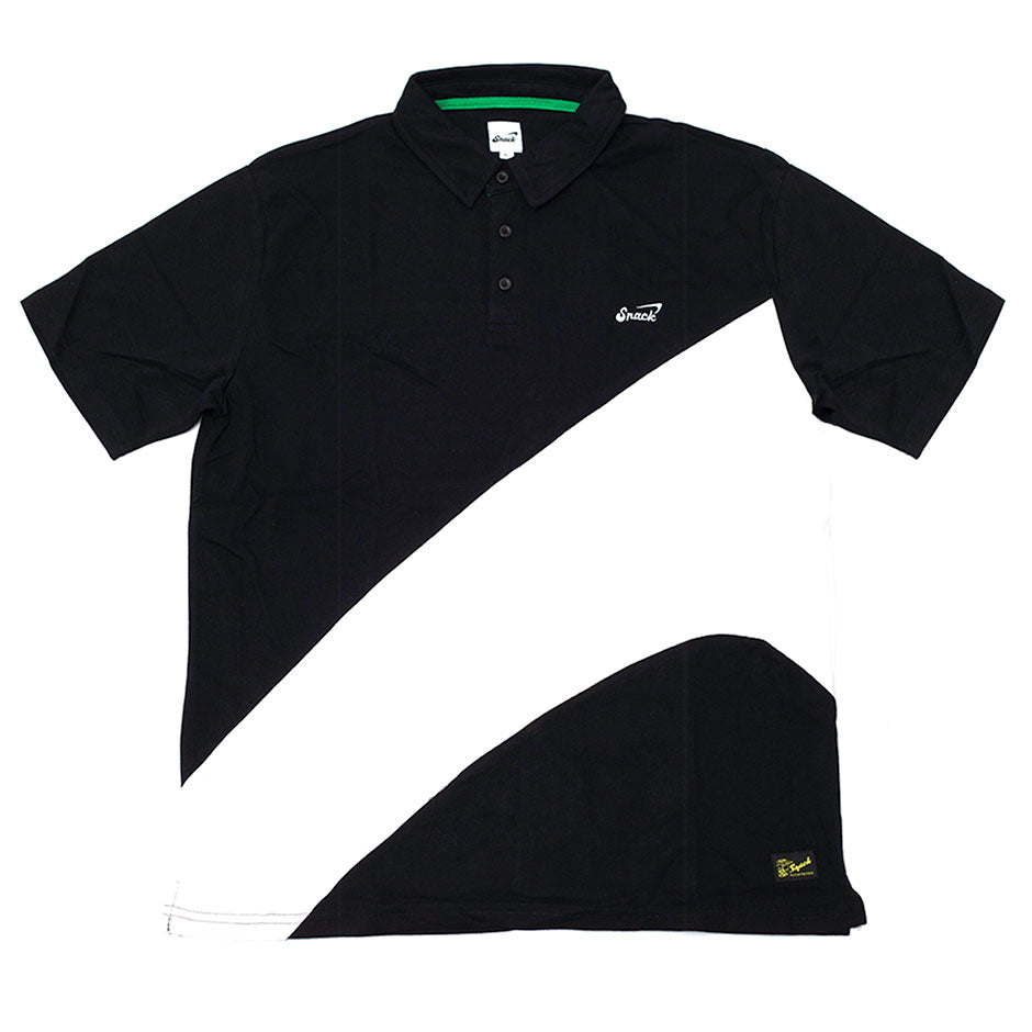 Snack Alive Wave polo cotone nero bianco