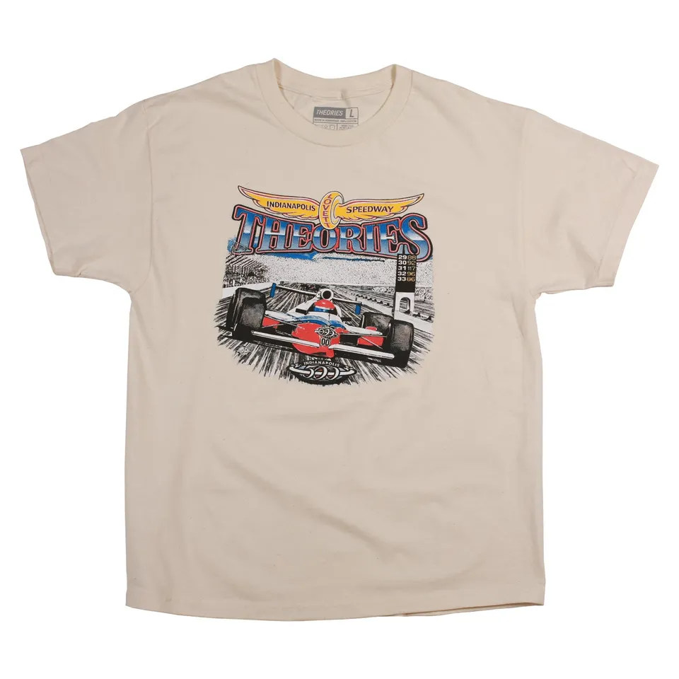 Theories Speedway t-shirt crema cotone pesante