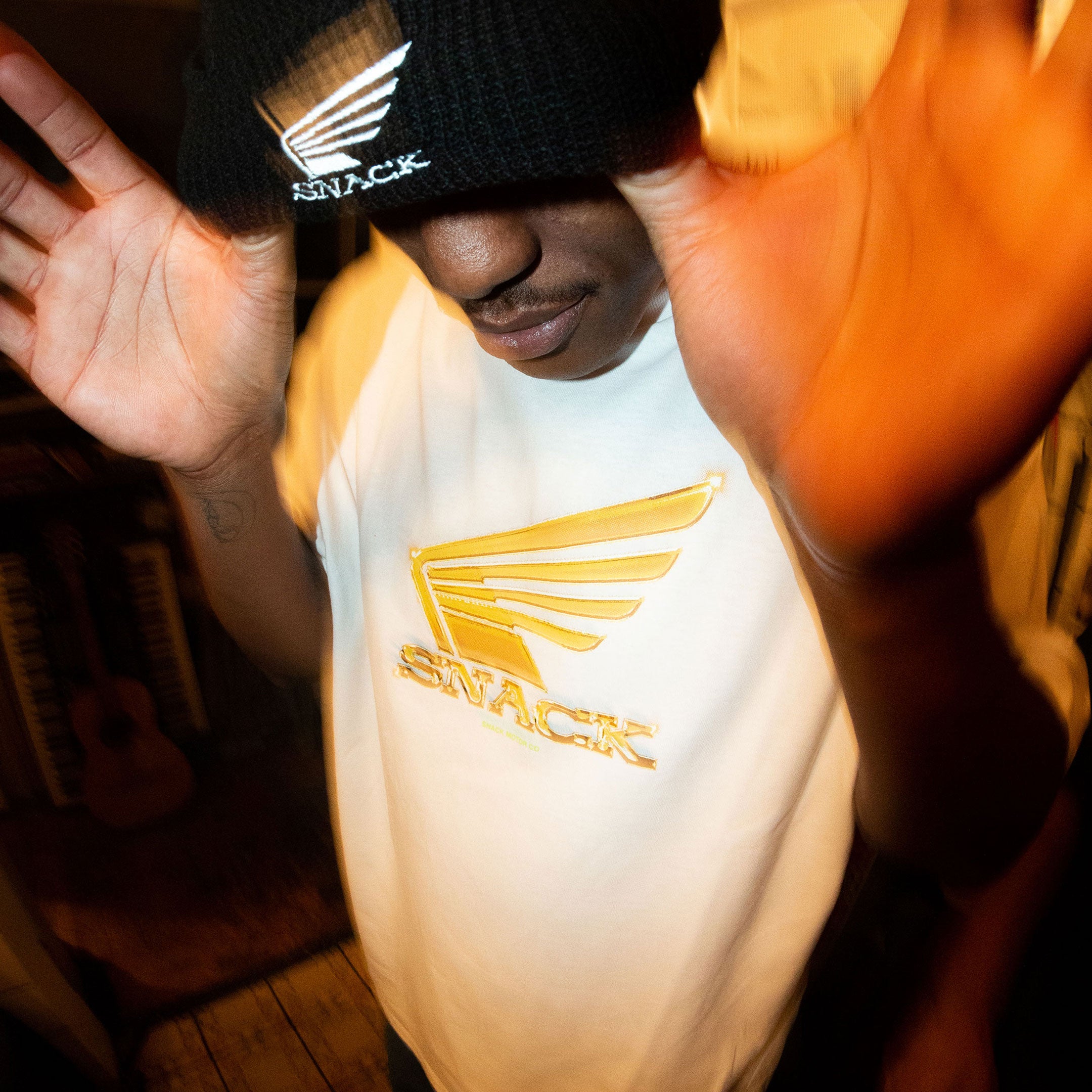 Snack Chrome Wings T-Shirt Bianca Cotone