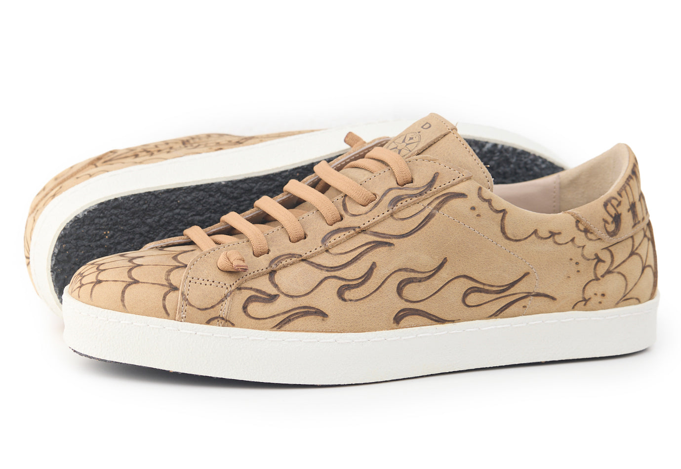 AC Longboards Biko Bomb sneakers pelle marrone tattoo