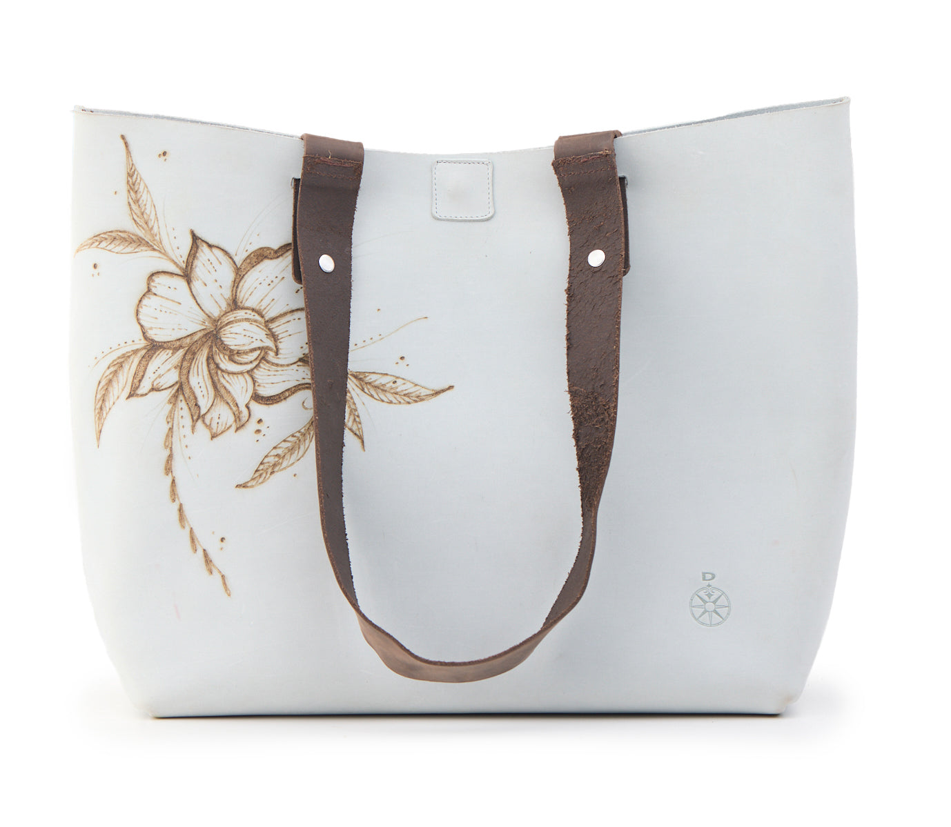 AC Longboards Light Grey Flower borsa pelle floreale