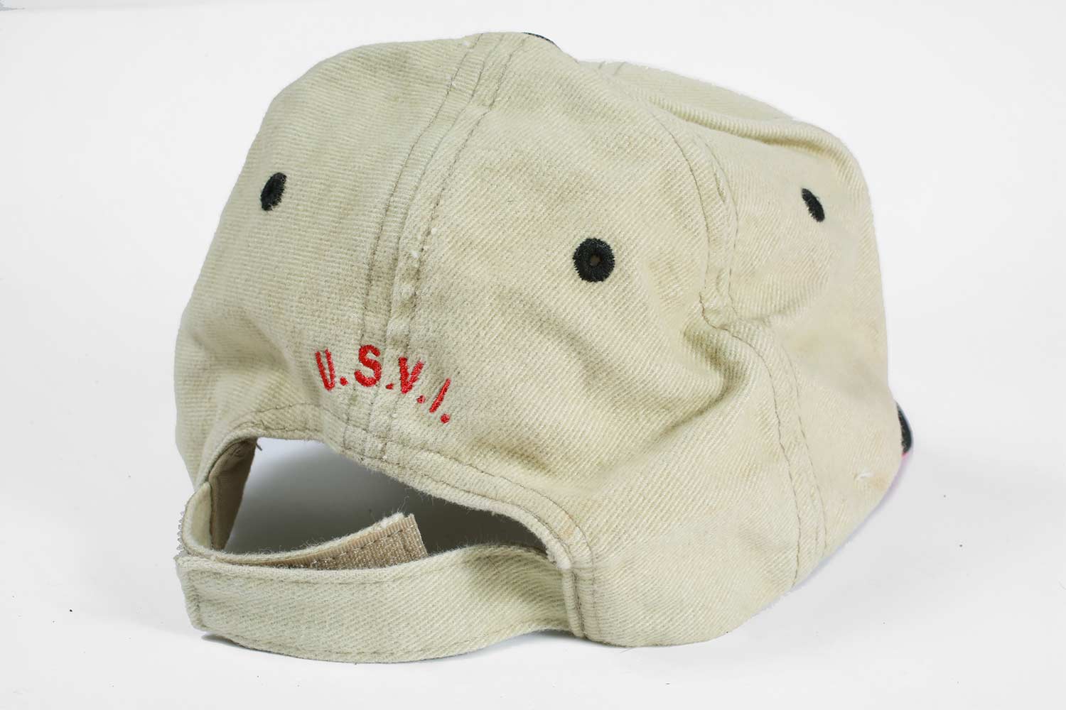 Virgin Islands cappello strapback crema nero ricamato
