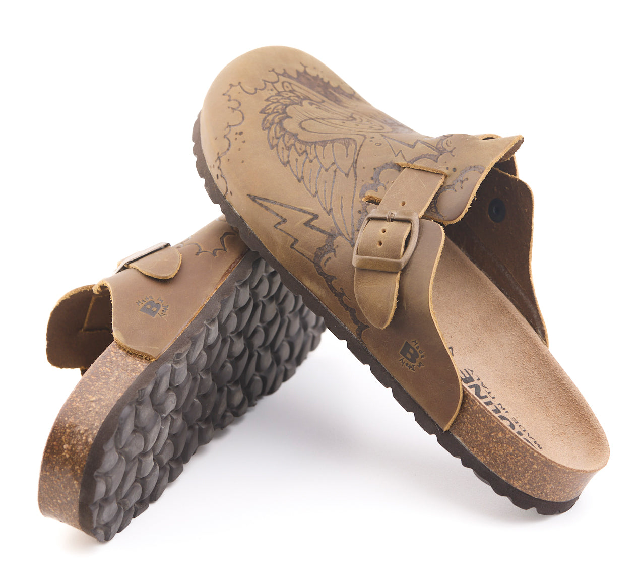 AC Longboards 1900 Tabacco Teschio sabot pelle nabuk