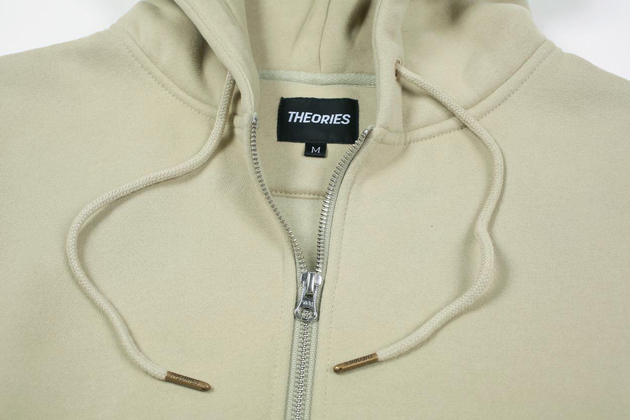 Theories Scribble Zip Hoodie felpa lime cotone