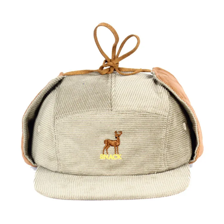 Snack Buck berretto 5 panel velluto paraorecchie