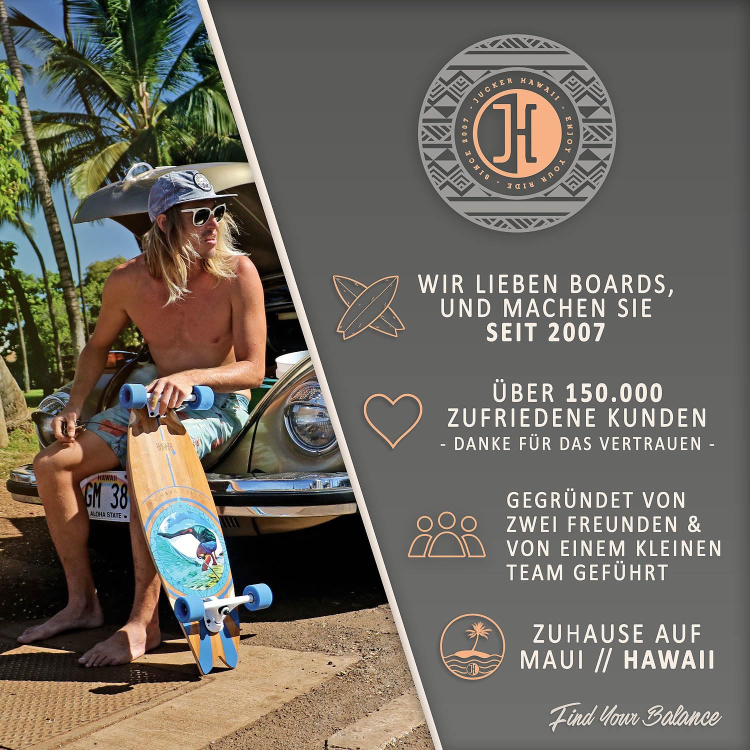 Jucker Hawaii Homerider Skate Aid balance board legno rullo sughero