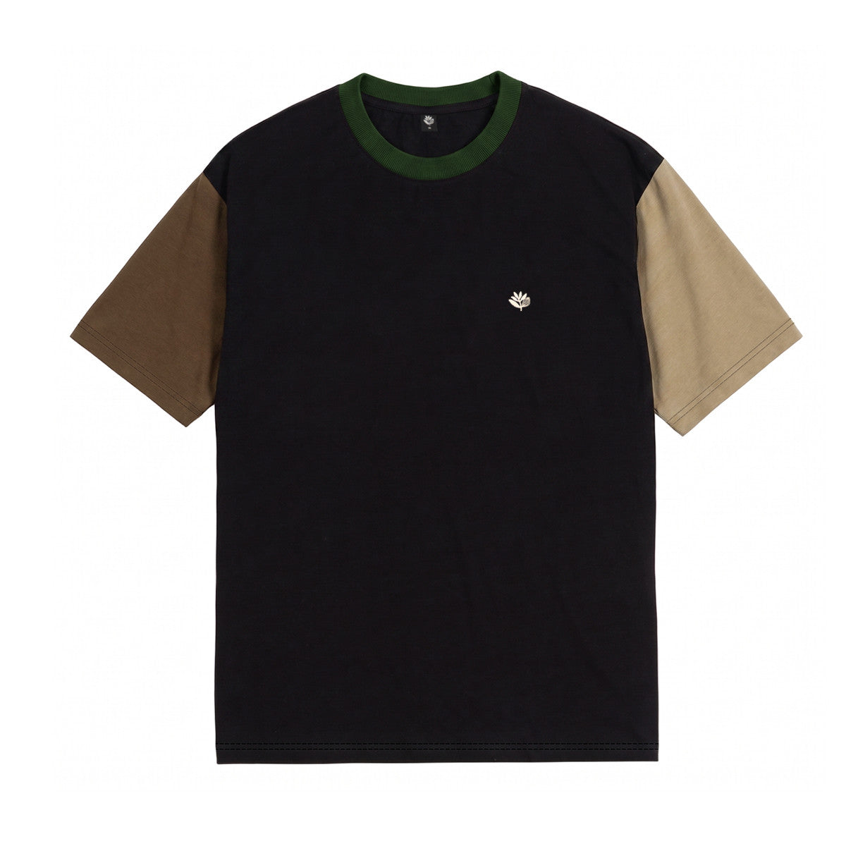 Magenta Panels Tee maglietta nera cotone
