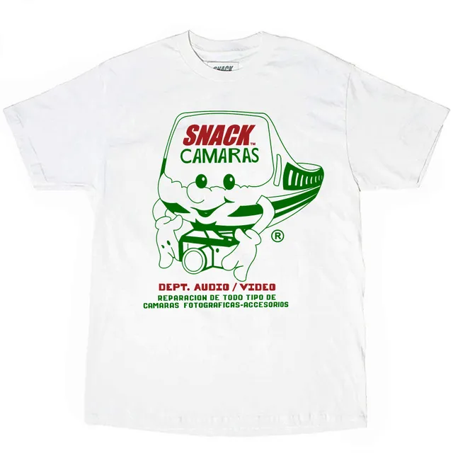 Snack Audio Video t-shirt bianca cotone