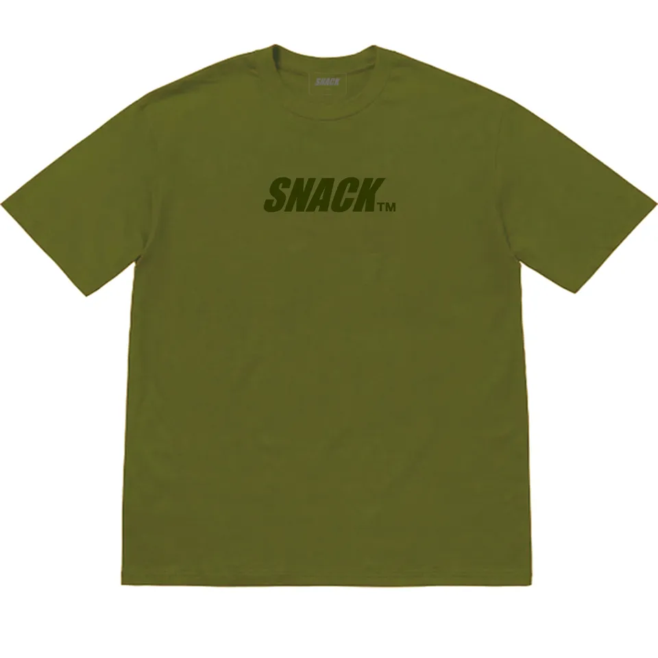 Snack Caps Lock t-shirt cotone oliva